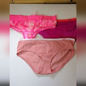 Victoria's Secret PINK Girls' Bikini Briefs - Hot Pink, Magenta, Blush Size M